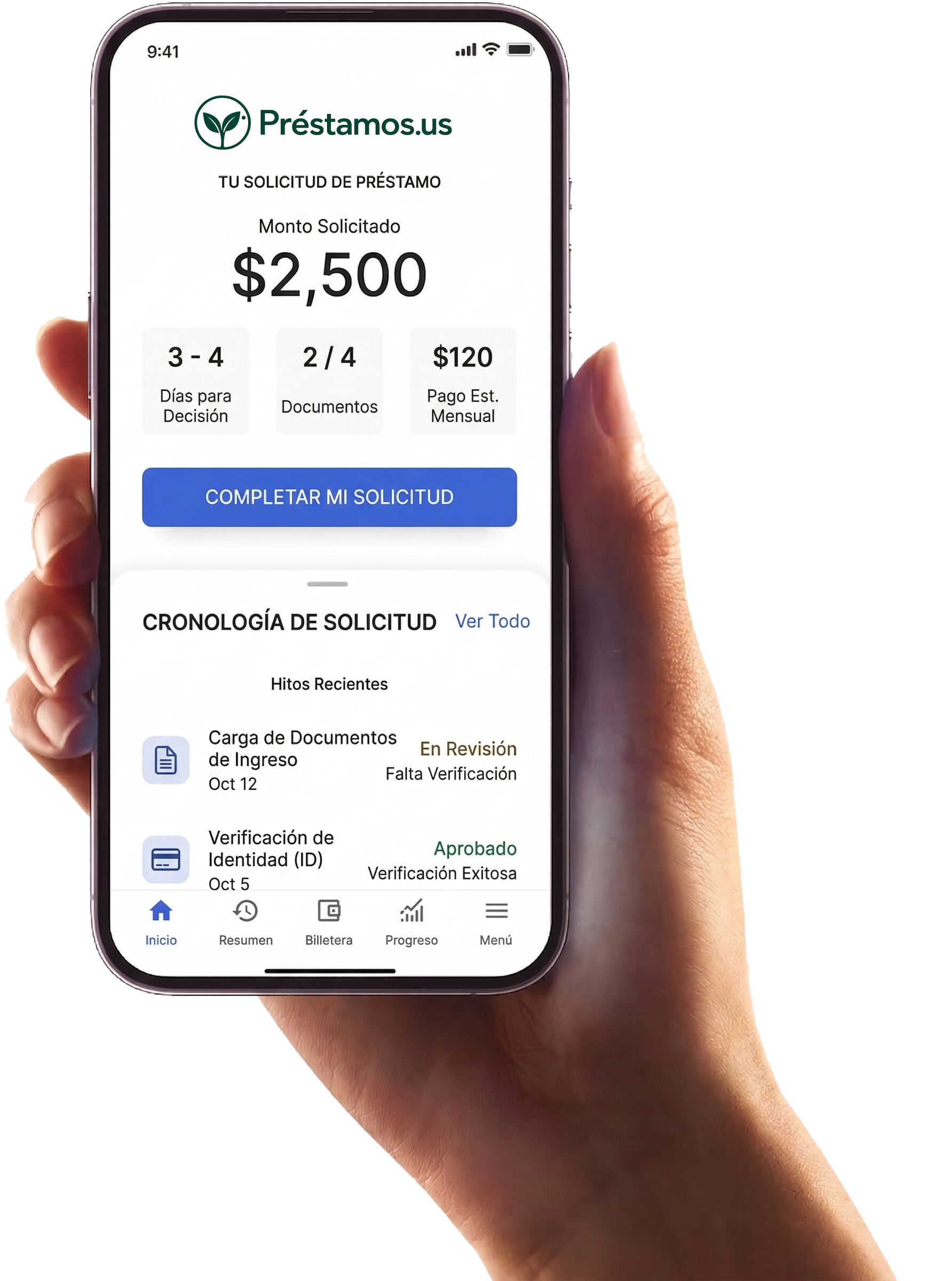 Aplicación móvil Préstamos.us
